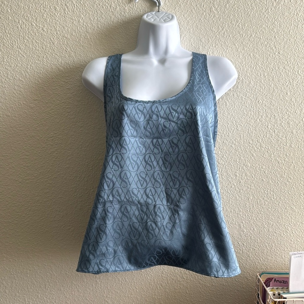 Sexy blue silk sleeping top.